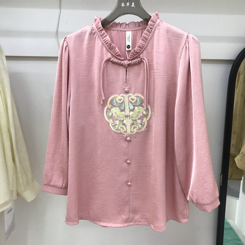 汉服设计感七分袖刺绣春夏新国风