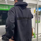 植绒字母ESSENTLAIS FOGESS2025卫衣连帽男秋冬嘻哈重磅高街美式