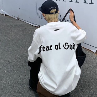 潮牌痞帅哥特风嘻哈FOG洛杉矶半袖 FEAR t恤男女夏美式 GOD短袖