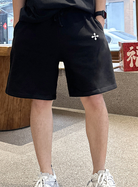 ESSENTLAIS FOGESS2025短裤男夏季五分裤压胶十字架美式高街裤子