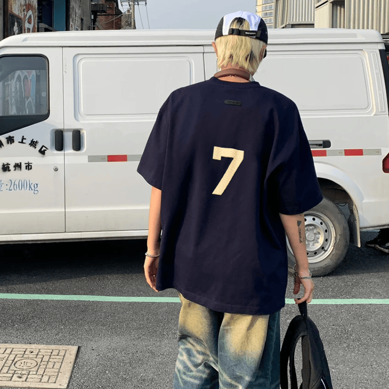 植绒7字FEAROFGOD短袖T恤男