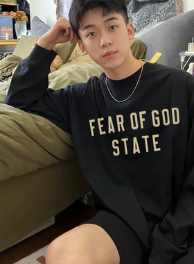 ESSENTLAIS FOGESS2025长袖T恤男女春秋美式高街嘻哈字母印花打底