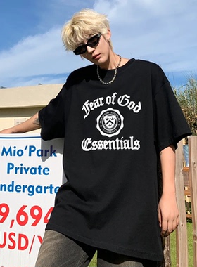 ESSENTLAIS FOGESS2025短袖t恤男夏季美式痞帅炸街嘻哈洛杉矶半袖