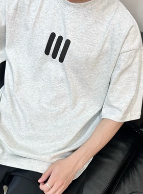 压胶三杠ESSENTLAIS FOGESS2025短袖男女纯棉美式三条杠t恤上衣潮