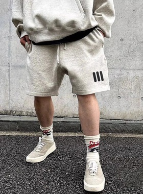 ESSENTLAIS FOGESS2026短裤男夏季外穿五分裤高街美式三道杠裤子