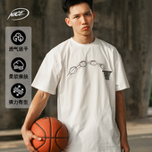 T恤百搭潮流宽松小领口篮球短袖 圆领运动美式 男女 NICE NICEID