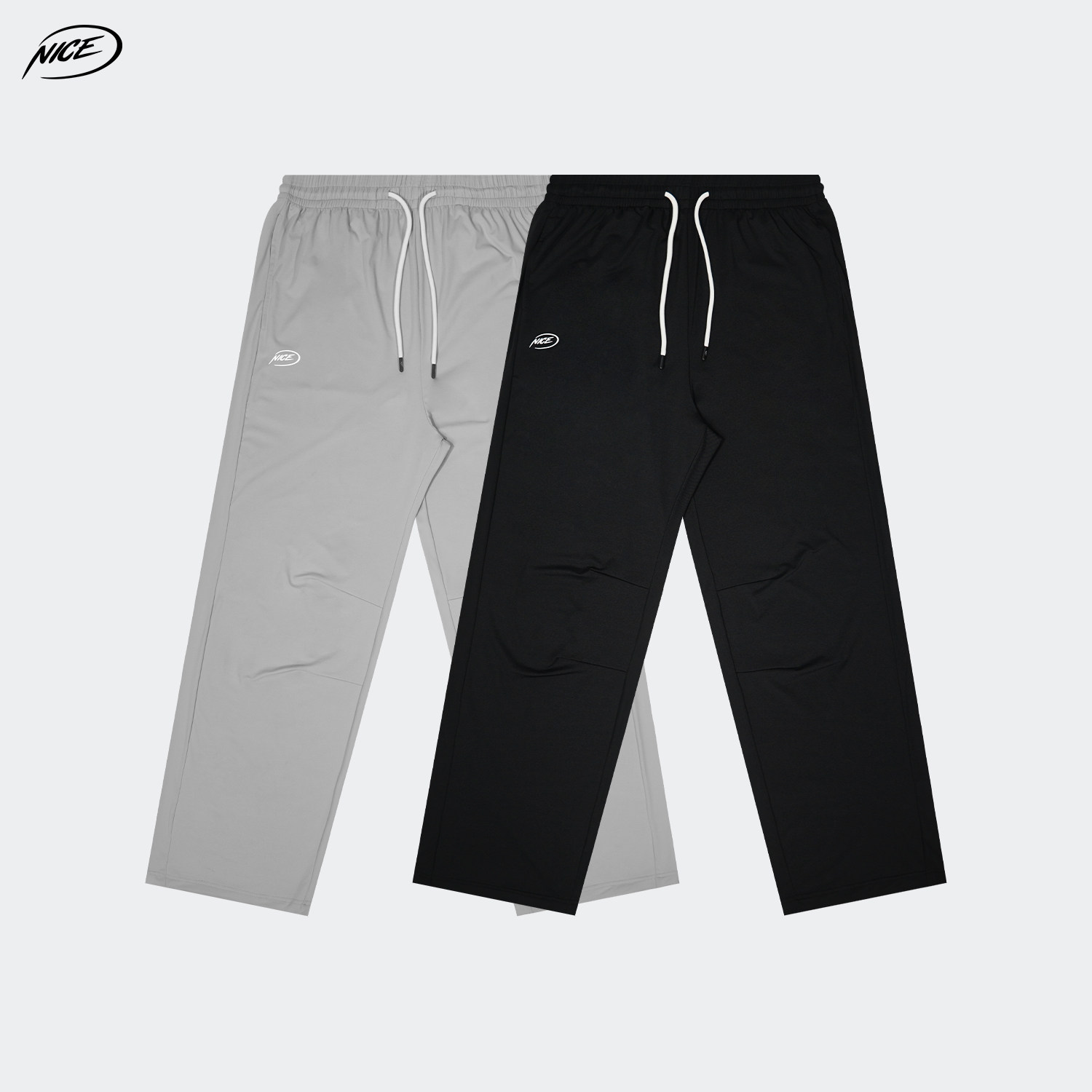 NICEID NICE运动裤男春秋款宽松直筒长裤胶印LOGO篮球训练裤