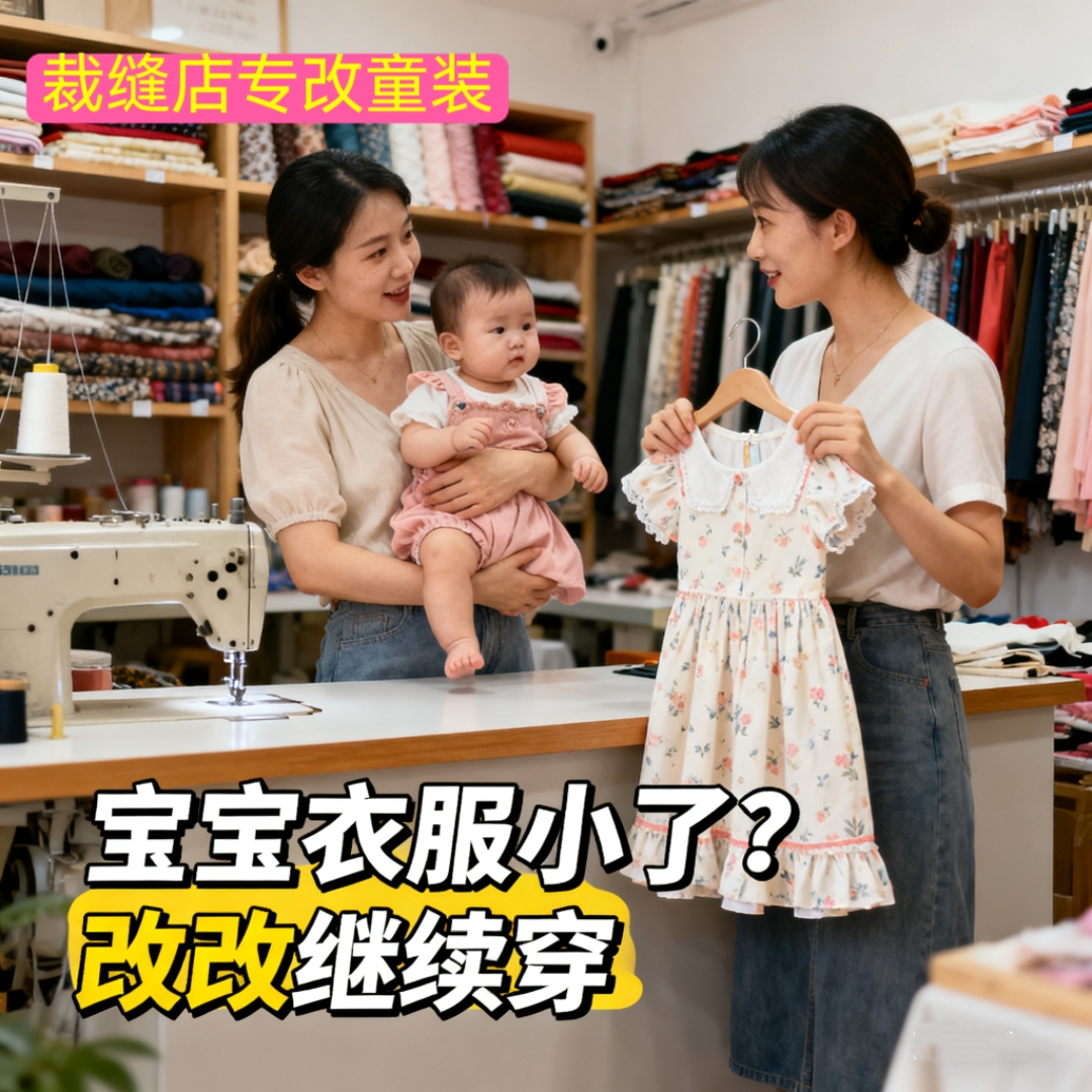 改衣服宝宝衣服改小改短裁缝店儿童衣服修改小孩衣服改大小童装