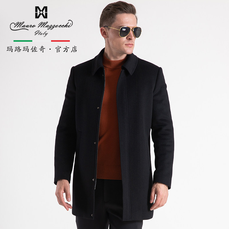 玛路男装/mauro秋冬休闲商务可脱獭兔皮毛内胆长大衣外套mh464012