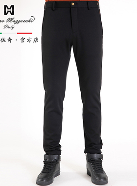 玛路男装/MAURO秋冬腰头绣花简洁休闲商务休闲裤柔软耐磨MJ350003