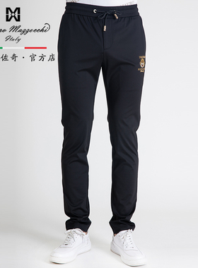 玛路男装/MAURO春夏面料快干耐磨/松紧腰刺绣针织裤长裤MJ152302