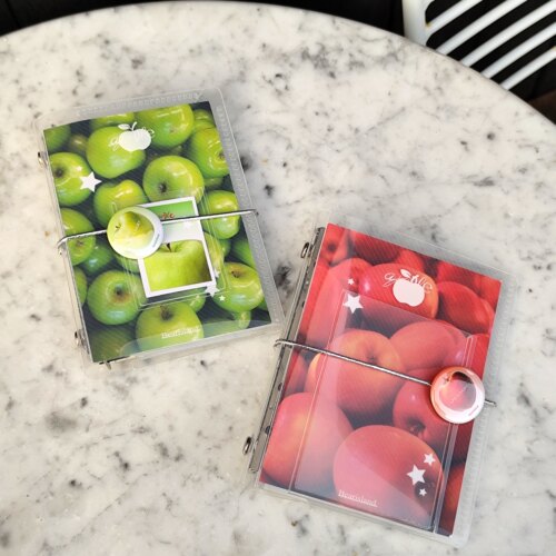 青苹果系列斜纹pp三折m5卡册活页夹笔记外壳便携小卡照片收纳手账