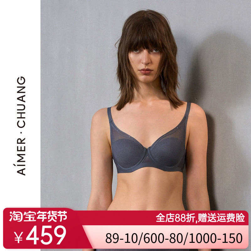 爱慕&middot;CHUANG微观内衣女4/4薄红色大胸显小透气洞洞文胸CA111381