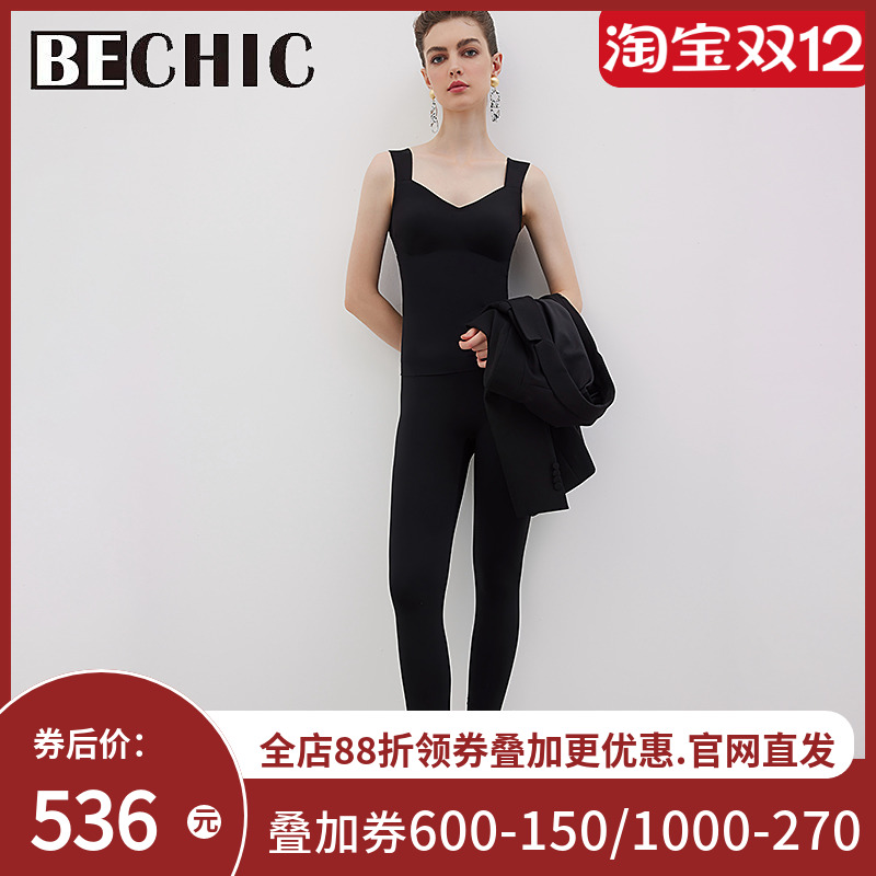 【新品】BECHIC0触感系列打底长裤简约高级外穿BC73BT1