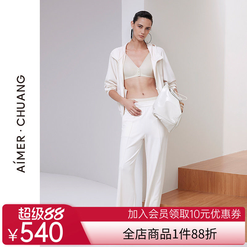 爱慕·CHUANG原典2睡衣女条绒直筒休闲可外穿家居长裤CA472031