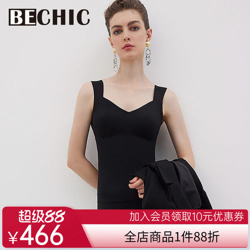 【新品】BECHIC0触感系列带杯背心打底外穿上衣内搭BC71BT1
