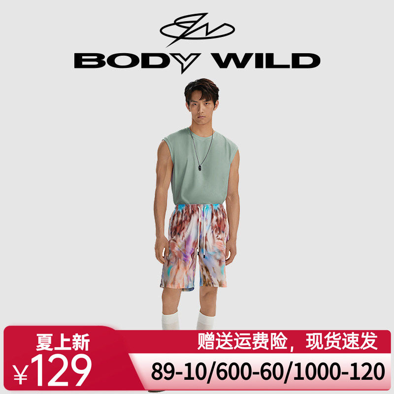 BODYWILD宝迪夏日棉棉花色五分裤沙滩裤纯棉家居裤ZBN42GF2A