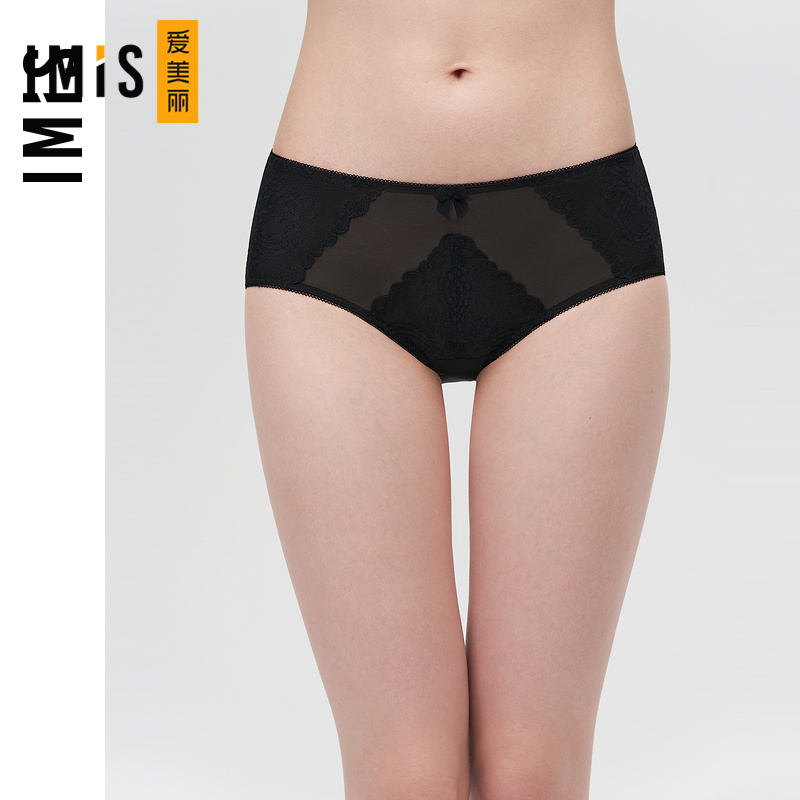 爱美丽IMIS商场内裤女新款浪漫蕾丝包臀中腰平角裤IM23BKF1
