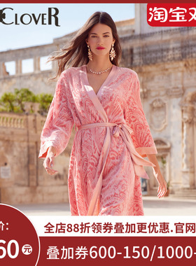 【新品】兰卡文盛放西西里系列睡袍睡衣女长款晨袍LC48UW1