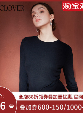 【25秋冬】兰卡文(LA CLOVER)罗纹长袖T恤上衣女真我时刻CC72AAH2