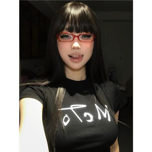 字母印花短袖T恤女修身显瘦