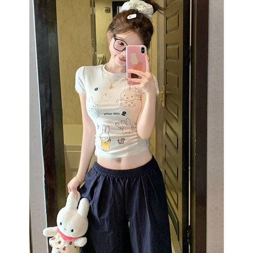 印花短袖T恤女夏季辣妹修身