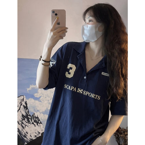 印花休闲慵懒学院风短袖T恤女