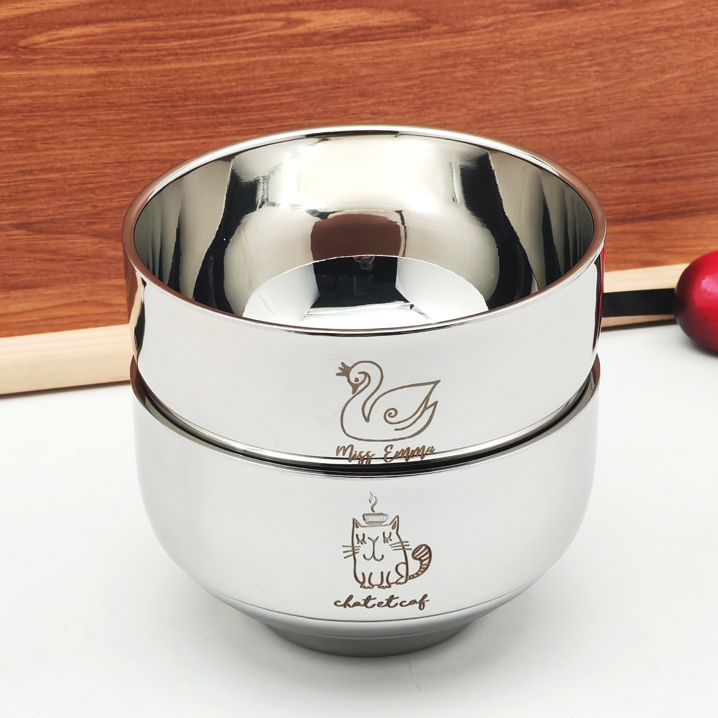 316不锈钢碗食品级宝宝儿童碗双层隔热防烫辅食婴儿碗家用带盖