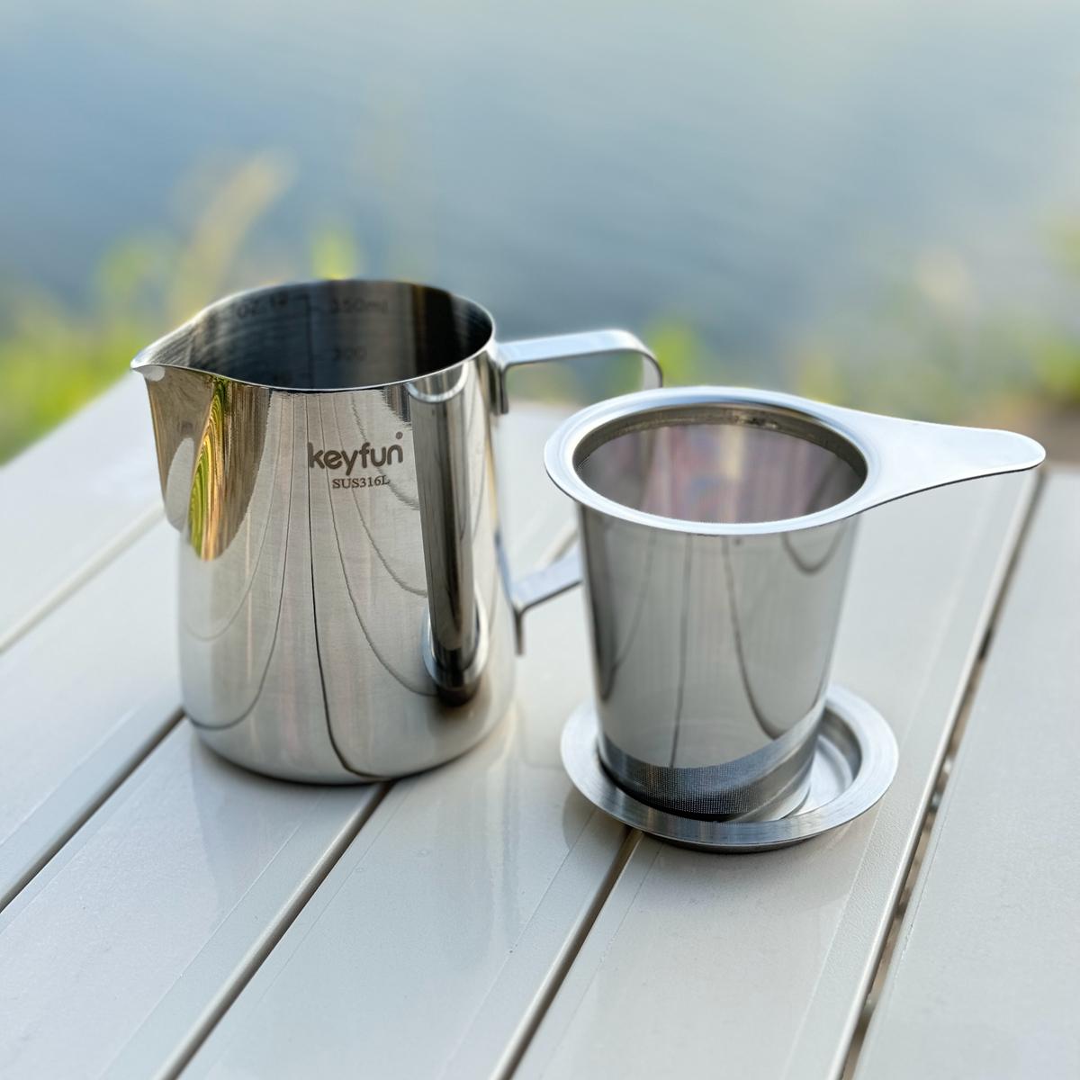 户外316L不锈钢泡茶壶茶具套装便携露营徒步旅行泡茶神器公道杯