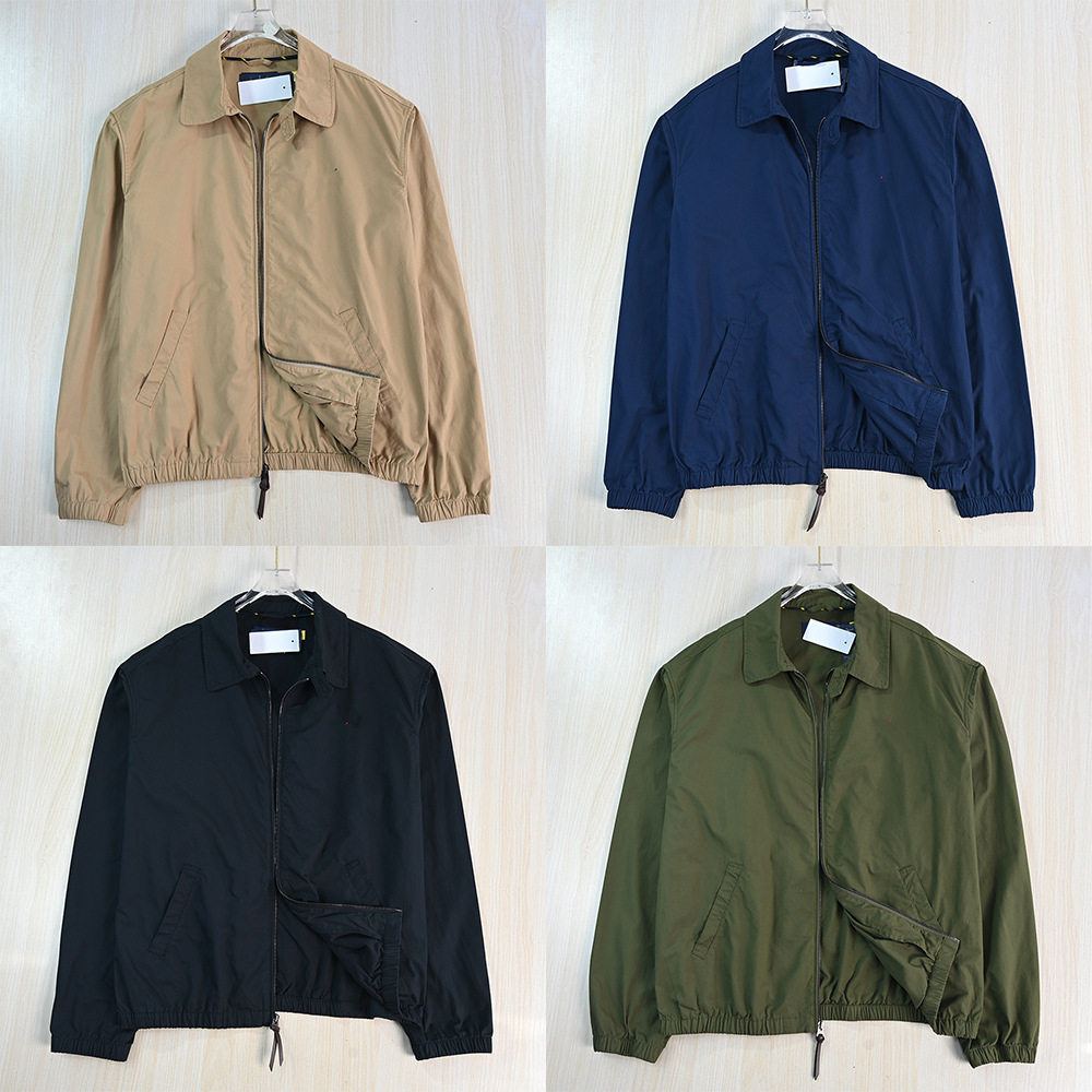 男装好货 2510/16美国单秋季薄款经典刺绣棉质翻领拉链夹克外套