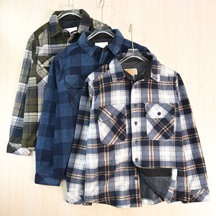 2512 衬衫 纹厚实磨毛加绒保暖休闲长袖 欧美风格 情侣款