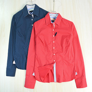 美汤系通勤风波点薄棉修身 休闲长袖 思琪女装 衬衫 2512