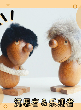 北欧风格简约实木客厅电视柜装饰摆件家居饰品木质木偶玩偶礼物