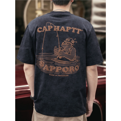 格蓝鹿美式重磅短袖t恤男士夏季