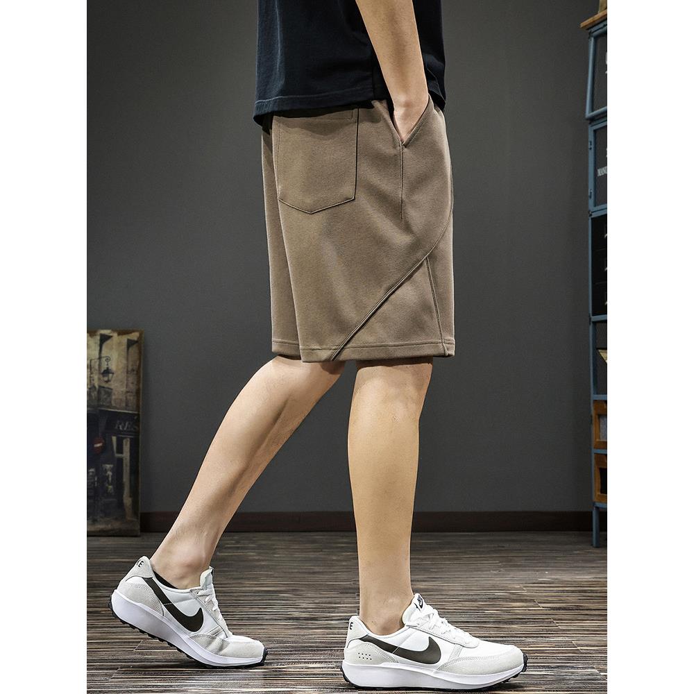 2025新款美式复古拼接针织休闲短