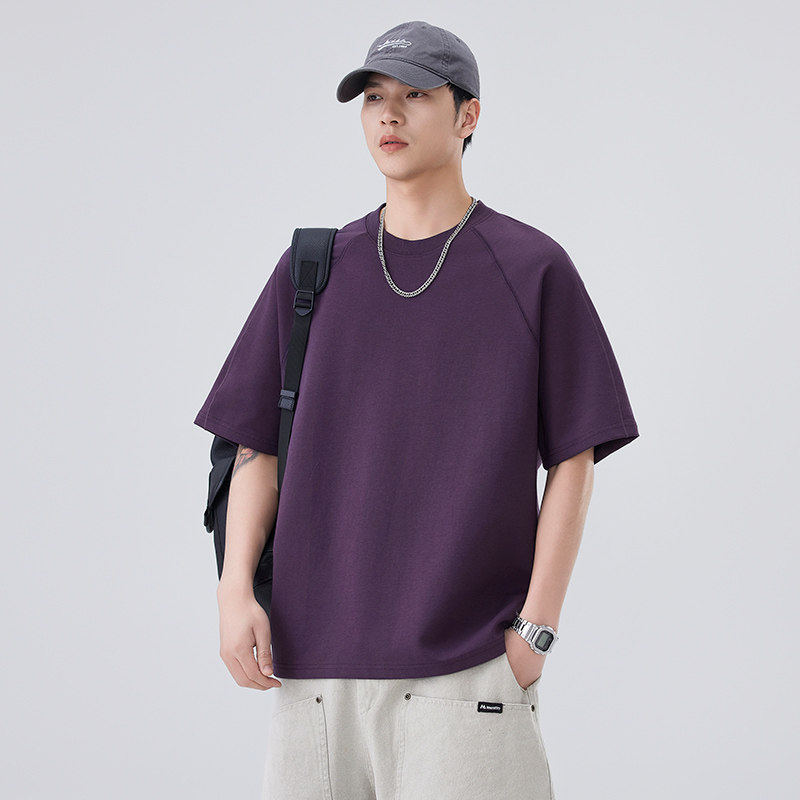 2026夏季薄款新款宽松休闲百搭短袖T恤男生纯色上衣服