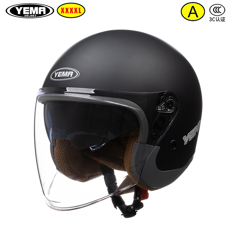 野马双镜片加大码秋冬款A类3/4盔