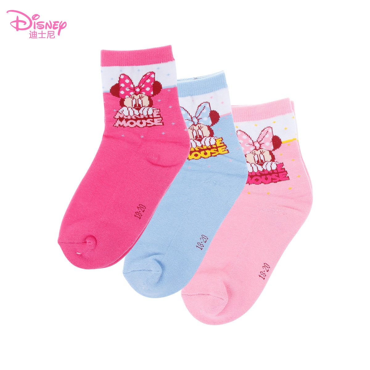 正品迪士尼儿童袜子 秋冬纯棉女童宝宝厚袜学生卡通袜子加绒可爱