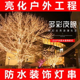挂树上的彩灯闪灯串灯满天星户外装饰缠树灯led夜景树灯绕树灯带