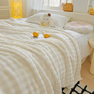 暖阳泡泡加厚牛奶绒毛毯保暖儿童午休毯沙发空调盖毯卧室盖被毯子