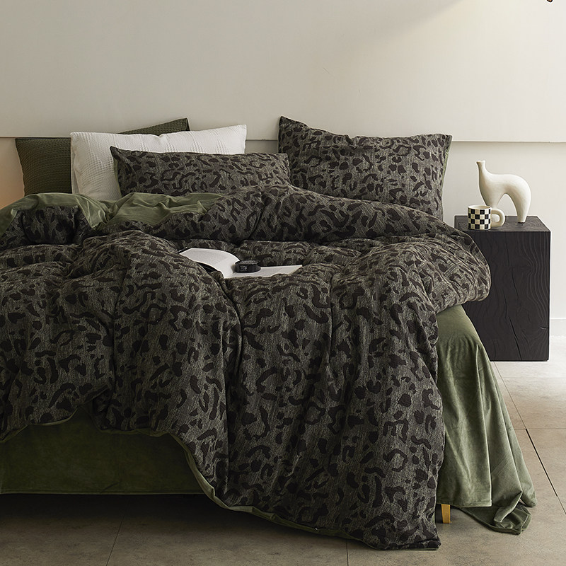 一面棉一面绒四件套宝宝绒简约