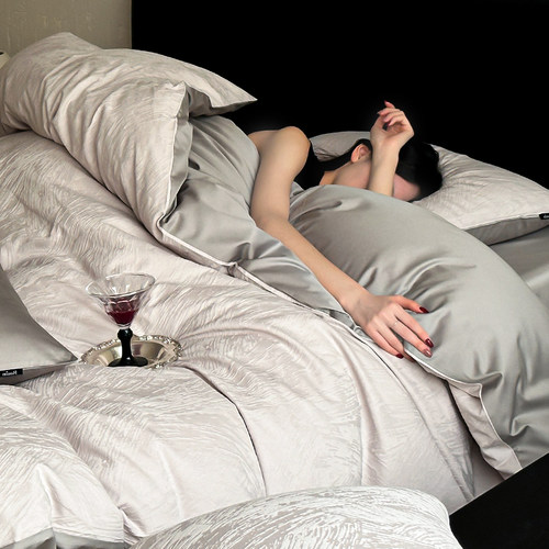 轻奢风100S全棉长绒棉提花四件套