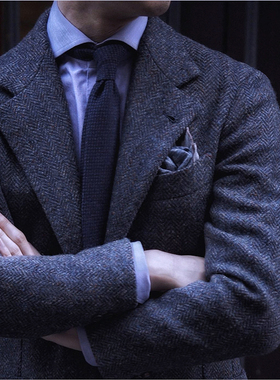 复古羊毛粗花呢西服Tweed毛呢外套Blazer布雷泽上衣大码秋冬西装