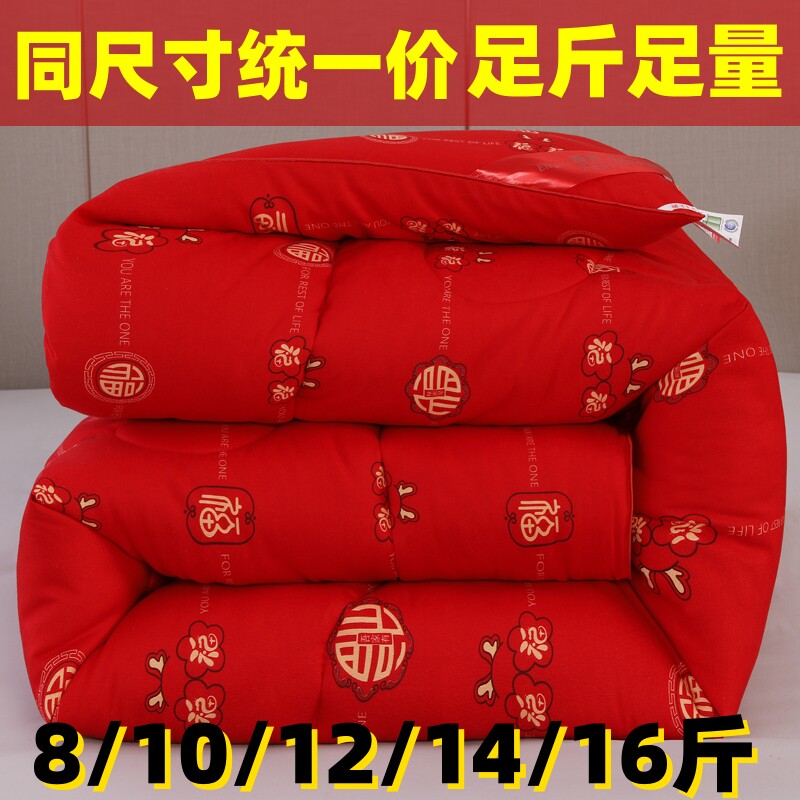 冬被加厚保暖10/12/14/16斤羽丝棉被子2.0/1.8X2.2X2.4单双人被芯