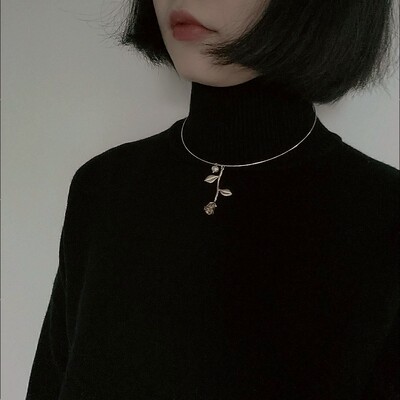 项圈/ 小王子的玫瑰花项链 小众设计  貌美的锁骨链 18K包金