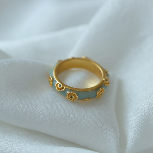 复古文艺宫廷风格新中式珐琅戒指女款轻奢精致高级感设计时尚指环