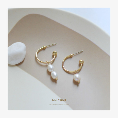 银针大方复古日常百搭风耳钉珍珠