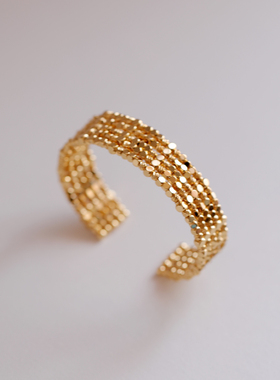 温婉秀气个性简约欧美极简风金属质感闪耀通勤款时尚开口款手镯女