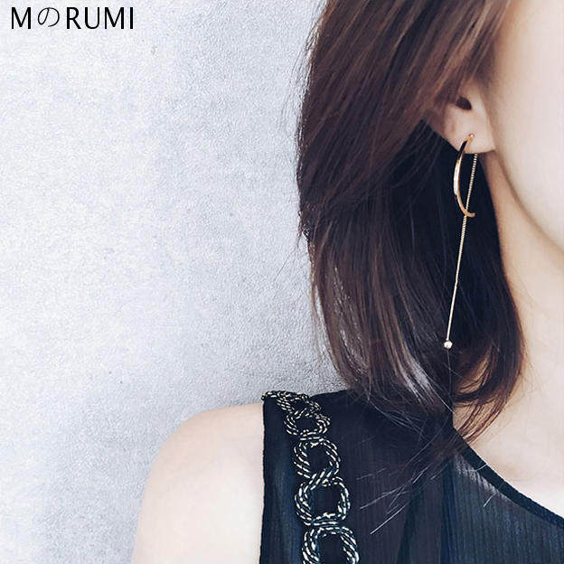 rumi弧形吊坠日系少女心风耳线