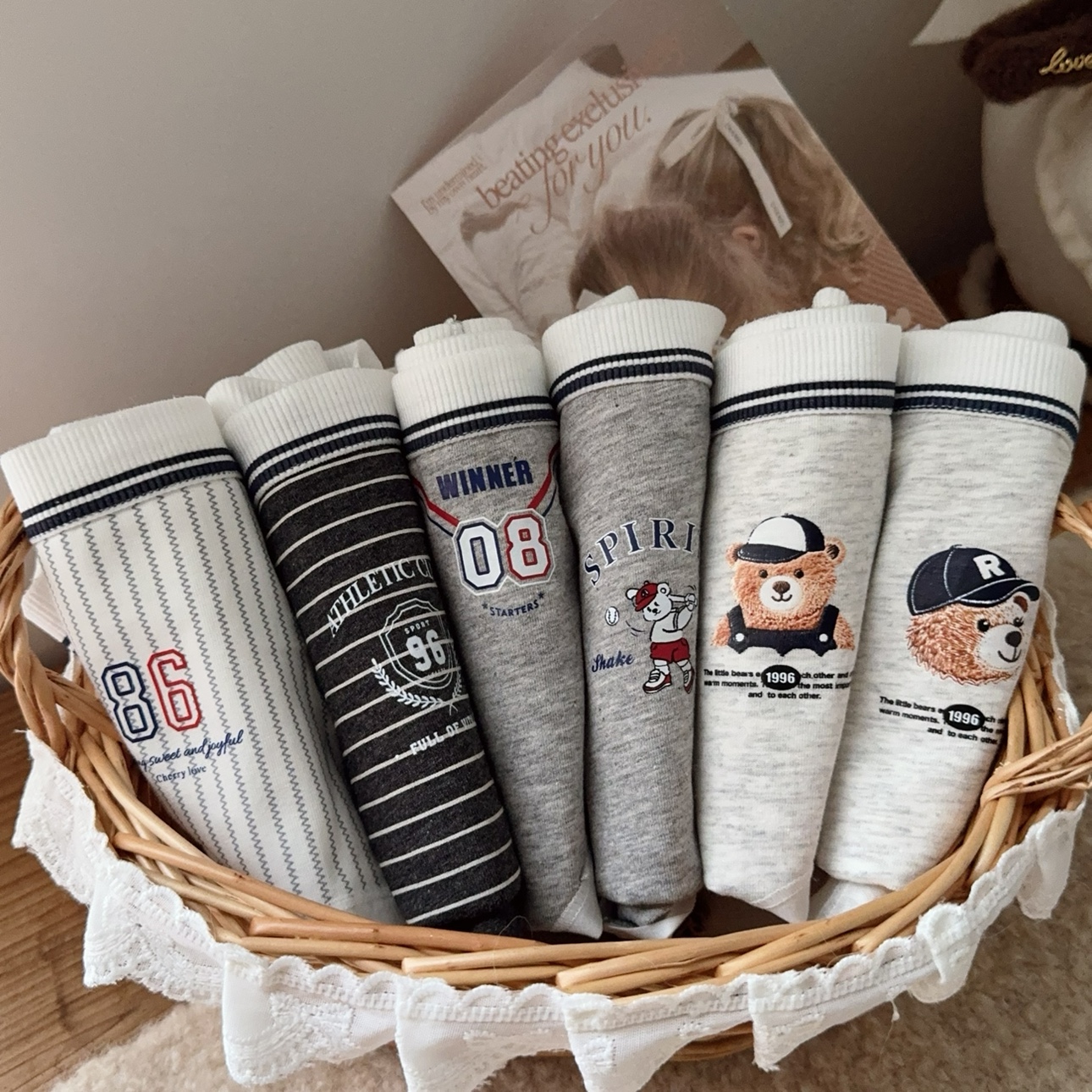 英伦小熊纯棉透气加长裆女三角裤